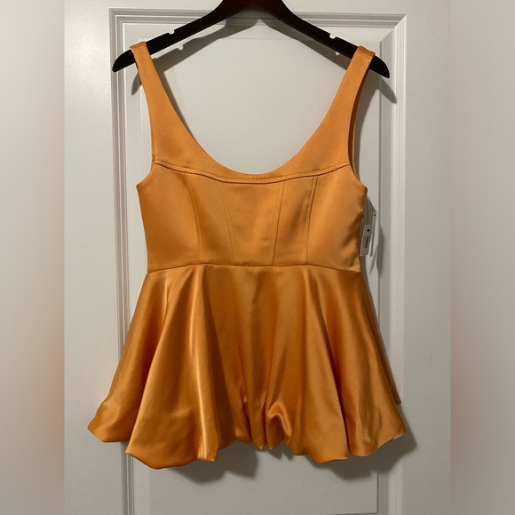 NEW Paris Georgia Ocher Peplum Top Size S NWT - Picture 5 of 9